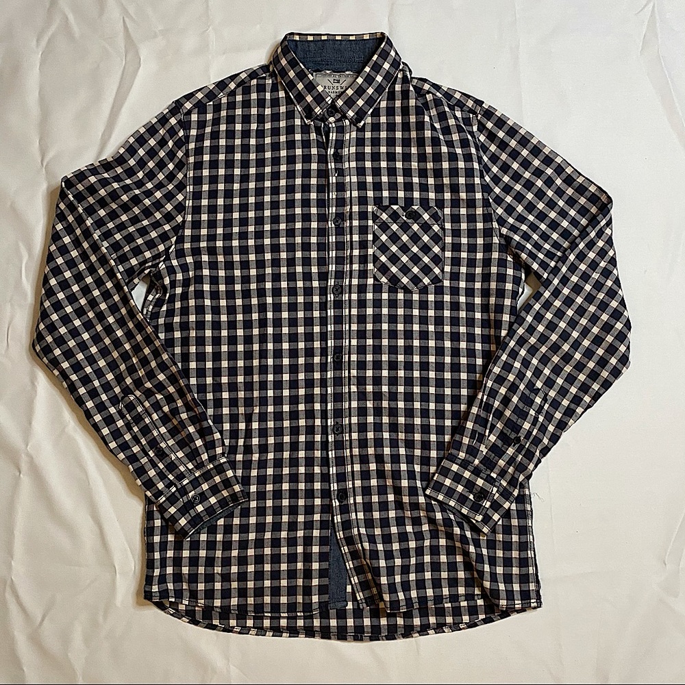 BRUNSWICK Long Sleeve Button Checker Casual Shirt